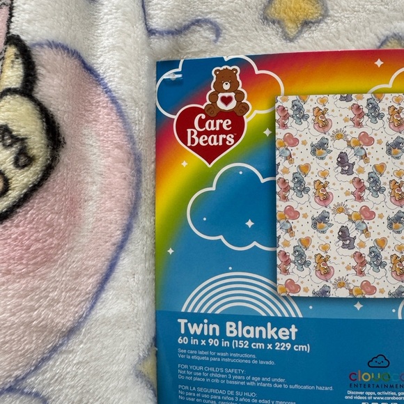 Care Bears White and Purple Twin sized throw blanket with Whimsical Design - Picture 3 of 3